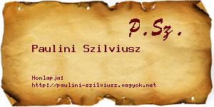 Paulini Szilviusz névjegykártya